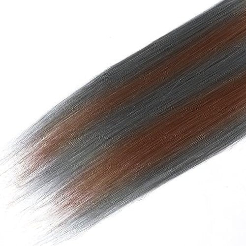 Giginger Bundles Human Hair P4/GREY 18 20 22 inch Straight Wave Human Hair Bundles Highlight Chocolate Grey Unprocessed Quick Weave Soft Sewn In Hair Extensions for Black Women