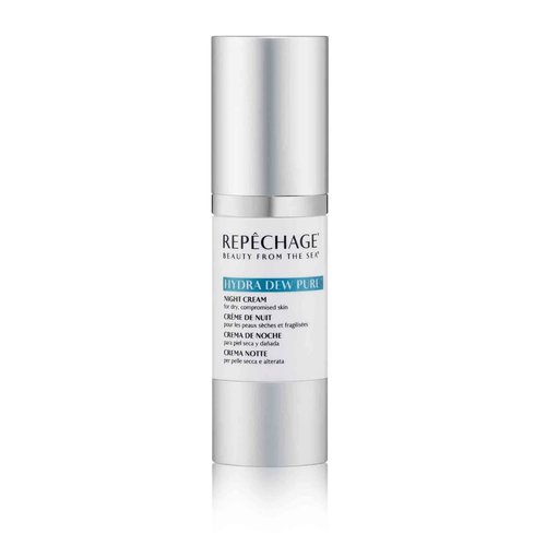 Repechage Hydra Dew Pure Night Cream for Dry Skin - Anti Aging Evening Cream with Peptides and Hyaluronic Acid, Diminishes Fine Lines and Wrinkles, 1fl oz.