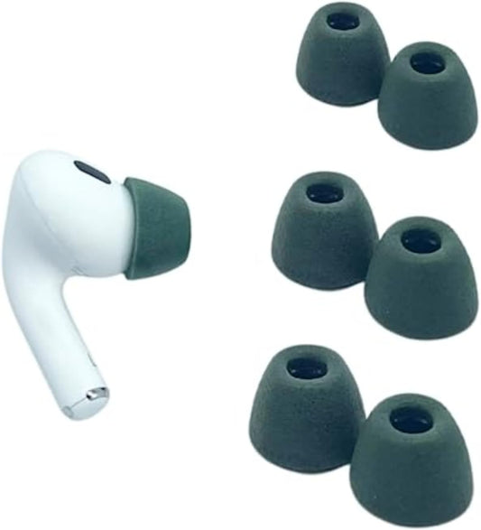 Comply Memory Foam Replacement Earbud Tips for Apple AirPods Pro 1 & 2 | Ultimate Comfort, Secure Fit, Superior Noise Isolation | Anti Slip, Prevent from Falling Out | Green, Medium (3 Pairs)