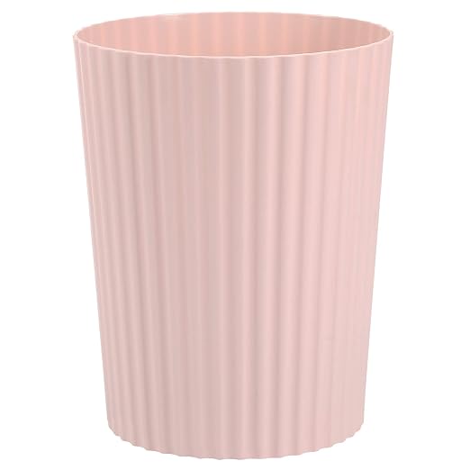 JiatuA Small Trash Can Plastic Wastebasket Round Garbage Container Bin for Bathroom, Kitchen, Bedroom, Home Office, College Dorm, Pink