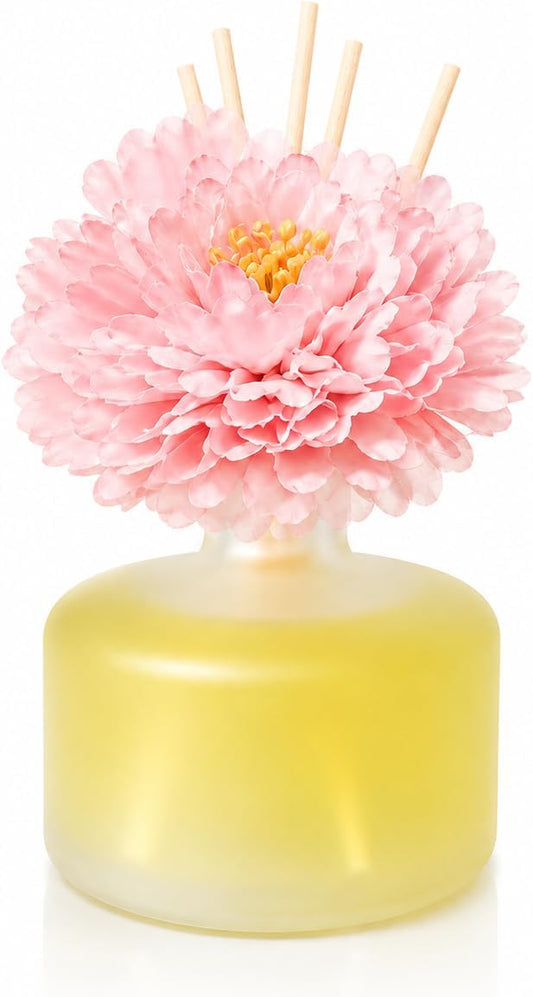 Reed Diffuser for Home – Inspired by My Way Fragrance – 3.38 Fl Oz – Includes Sakura Cherry Blossom Decorative Flower – Long Lasting Fragrance – Room Freshener for Bedroom, Bathroom, Office
