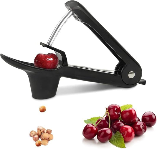 Cherry Pitter Tool, Cherry Pit Remover Tool, Cherry Picker, Fruit Core Remover Design for Make Delicious Cherries Dishes and Cocktail Cherries (Black)