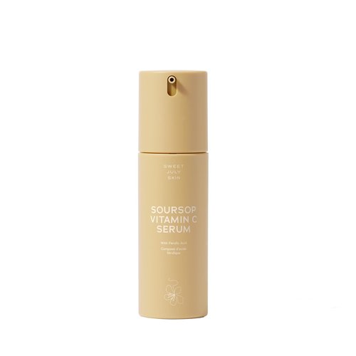 SWEET JULY SKIN Soursop Vitamin C Serum - Soursop, Ferulic Acid & Green Tea, Daily Face Serum for All Skin Types, Hydrating, Firming, Improves Dullness, Clean & Fragrance Free 1 Fl. oz