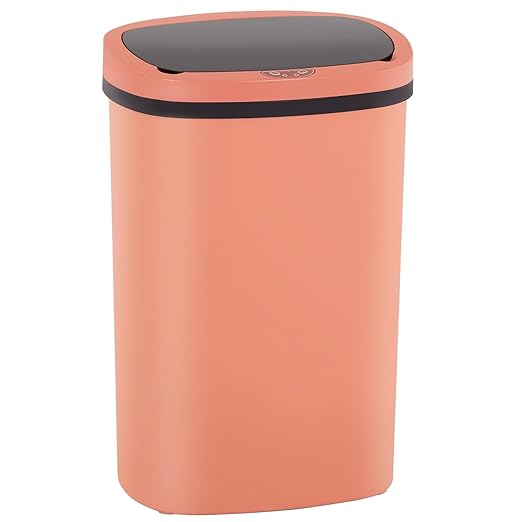 PayLessHere | 13 Gallon Plastic Trash Can | Pink | Automatic Touchless Lid with Motion Sensor | Kitchen Garbage Can with Waterproof Design | for Home, Office, Bathroom | Pack of 1