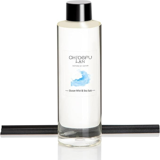 Ocean Mist & Sea Salt Scented Oil Diffuser Refill 6.76 fl oz Natural Scented Oil - Best for Aromatherapy, SPA and Home, 0% Alcohol, Fresh and Invigorating
