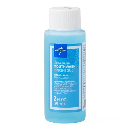 Medline SparkleFresh Alcohol-Free Mouthwash, 2-oz Bottle (Pack of 96)