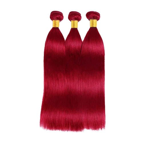 Condescension Brazilian Red Human Hair Bundles 26 28 30 Inch Straight 3 Bundles Human Hair 100% Unprocessed Remy Brazilian Virgin Weave Hair Red for Women