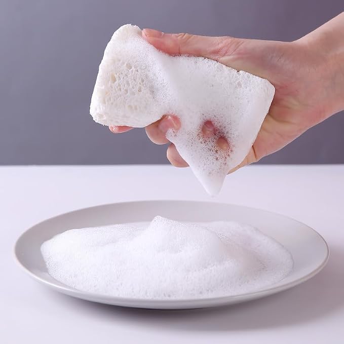 24 - Pack Non-Scratch Scrub Sponges - Sponges for Dishes and Washing Dishes, Cleaning Sponges for Kitchen Home and More（White）