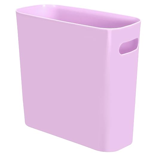 Youngever 1.5 Gallon Slim Trash Can, Plastic Garbage Container Bin, Small Trash Bin with Handles for Home Office, Living Room, Study Room, Kitchen, Bathroom (1 Pack Purple)