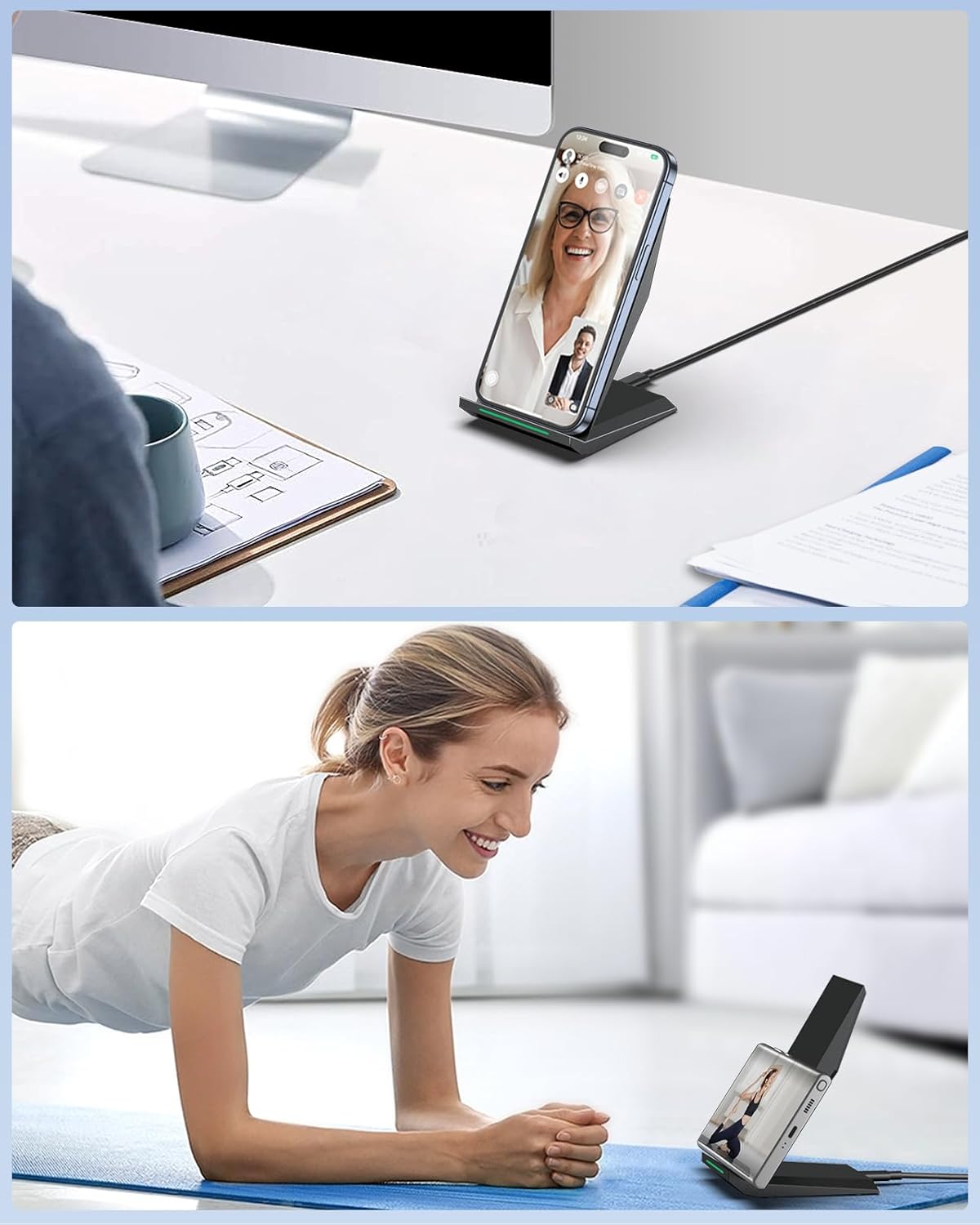 Fast Wireless Charger, [2 Pack] NANAMI Qi Certified Wireless Charging Stand for iPhone 16/16 Plus/16 Pro/16 Pro Max/15/14/13/12,10W for Samsung Galaxy S25/S25+/S25 Ultra/S24/S23/S22/S21, Pixel 6/5/4XL