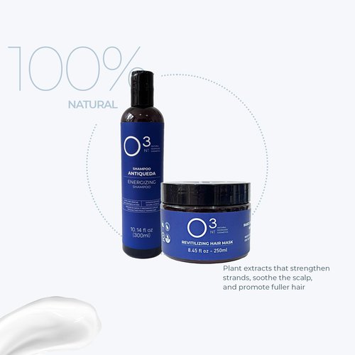 O3NT Energizing Shampoo + Revitalizing Mask Kit - High-Performance Natural Treatment - Energizing for Scalp and Fragile Thinning Hair - 10.14 Fl Oz Mask 7.05Fl Oz