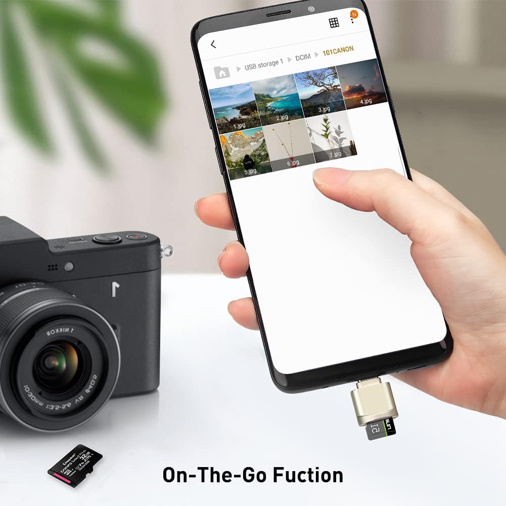 USB C Micro SD Card Reader (Pack of 2 Pcs), BorlterClamp Type C OTG TF Memory Card Reader Compatible with Laptop, MacBook, Tablet, Smartphone