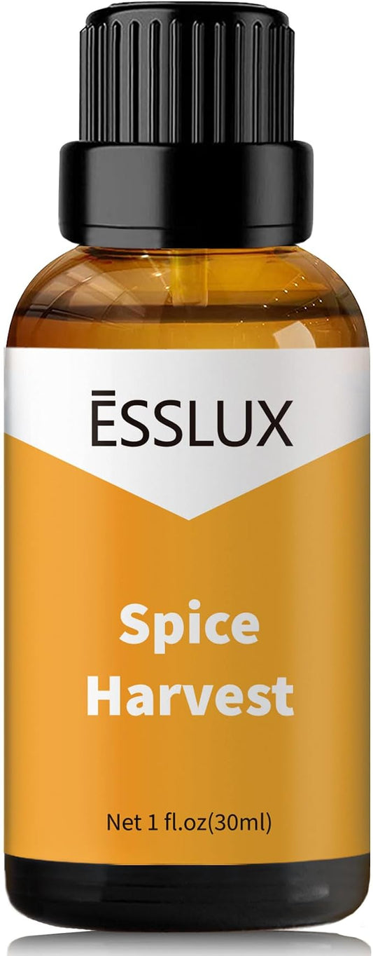 Spice Harvest Fragrance Oil, ESSLUX Aromatherapy Essential Scented Oils for Home for Diffuser, Massage, Soap, Candle Making Scents, Perfume, Humidifier, 30 ml