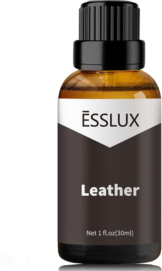 Leather Fragrance Oil - ESSLUX Aromatherapy Essential Scented Oils for Diffuser, Massage, Soap, Candle Making Scents, Perfume, Home Fragrance, 30 ml