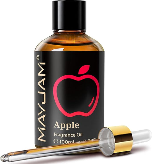 MAYJAM 100ML/3.38FL.OZ Apple Fragrance Oils with Glass Dropper, Essential Oils for Diffusers for Home, Long Lasting Scented Oils for Diffusers Soap Candle Making