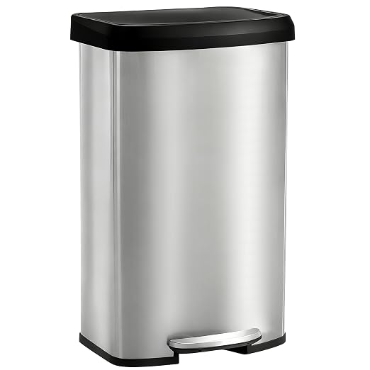 DUMOS 21 Gallon Kitchen Trash Can with Lid, 80 Liter Large Step Garbage Can with Soft-Close Lid & Durable Foot Pedal, Stainless Steel Waste Bins Trash and Recycle Bin Combo for Kitchen Home Office