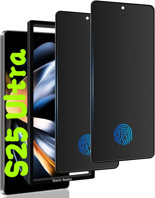 2 Pack Matte Privacy Screen Protector for Galaxy S25 Ultra,9H Tempered Glass,Anti-Glare,Anti-Spy,Anti-Scratch, Smooth and Responsive Absolute Fingerprint Compatibility Touch Screen HD Clear