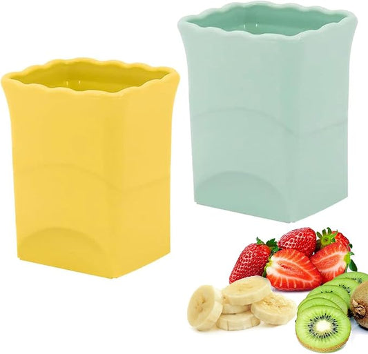 2Pcs Strawberry Slicer Cup：Fruit Slicer Cup for Strawberry Egg Banana Mushroom Cucumber Kiwi and Veggie Salad Speed Cutter the Kitchen Portable Slicing Tool (2pcs)
