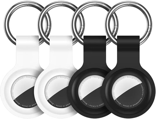 Compatible with AirTag Holder Case Keychain 4 Pack, for AirTag 1st & 2nd Generation Key Chain Ring Case Cover for Air Tag Holder GPS Tracker Item Air Tags Finders Air Tagholder for Kids,Bags,Luggages