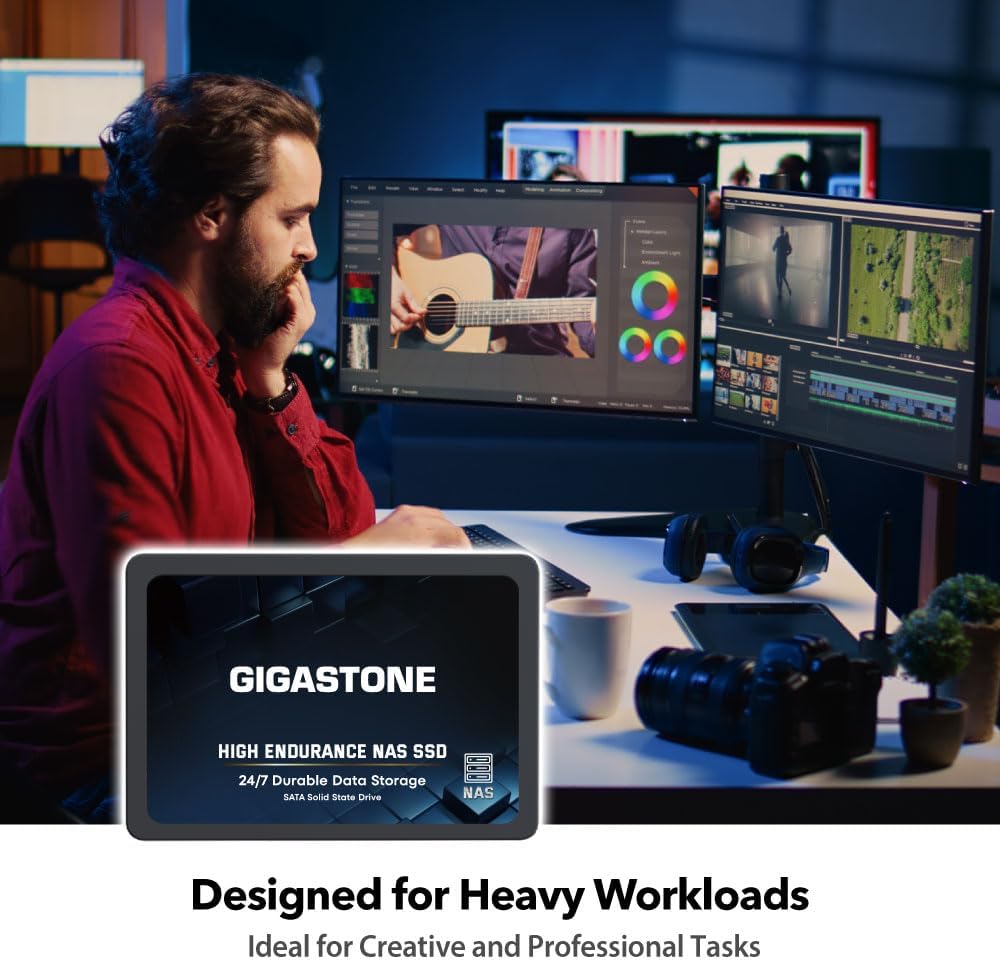 Gigastone 2TB NAS SSD Drive (8-Pack) 24/7 Durable TLC High Endurance RAID Data Storage Network Attached Storage 2.5" SATA Internal Solid State Hard Drives