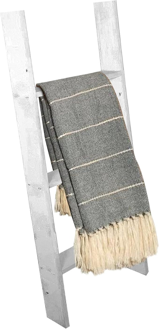 BARNWOODUSA Throw Blanket Ladder – Fully Assembled Reclaimed Wood – Rustic Decorative Ladder for Towels, Quilts, & More – Perfect Farmhouse Decor for Bathroom, Porch, or Living Room,3ft.