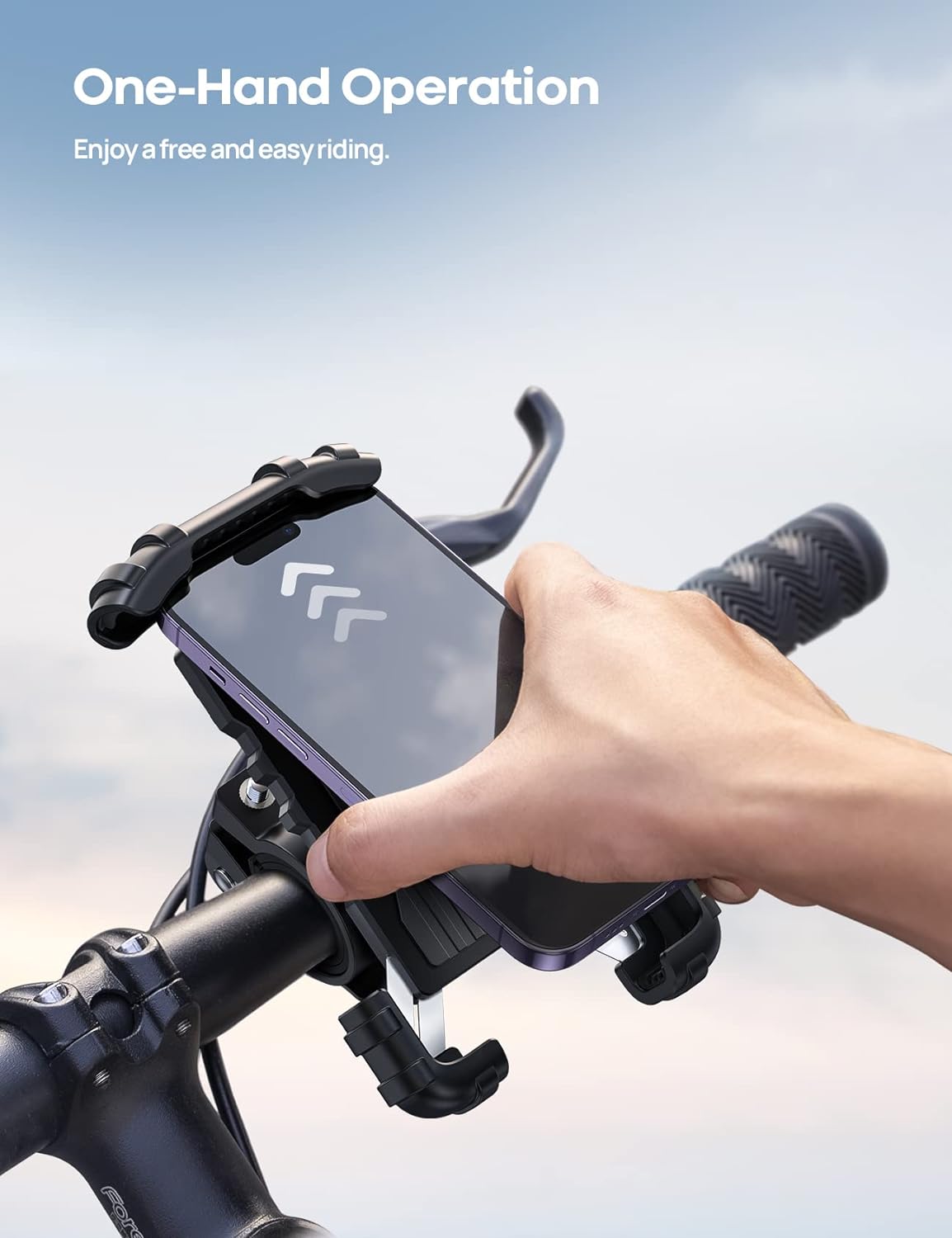 Lamicall Bike Phone Holder, Motorcycle Mount - Motorcycle Phone Holder, Handlebar Cell Phone Clamp, Scooter Phone Clip for iPhone 16 Pro Max/Plus, 15 Pro Max, S10, S20, More 4.7" to 6.8"" Smartphones"