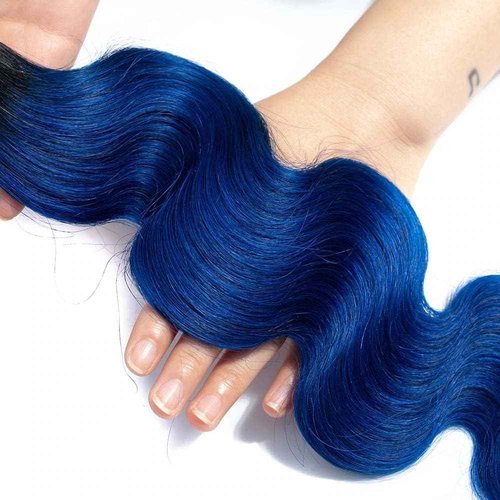 Habiliana Bundles Human Hair 22 24 26 Inch Body Wave T1B Blue Human Hair Bundles 11A Unprocessed Brazilian Virgin Quick Weave Hair Extensions for Black Women