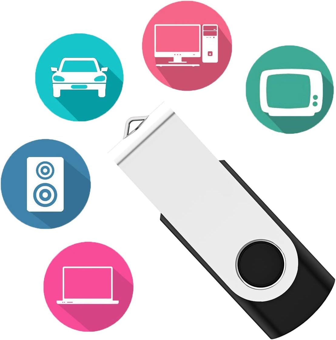 USB Flash Drive 4GB 50 Pack, Bulk USB 2.0 Flash Drives Thumb Drive Swivel Memory Stick Jump Drive Pen Drive,4 gig 50 Pieces