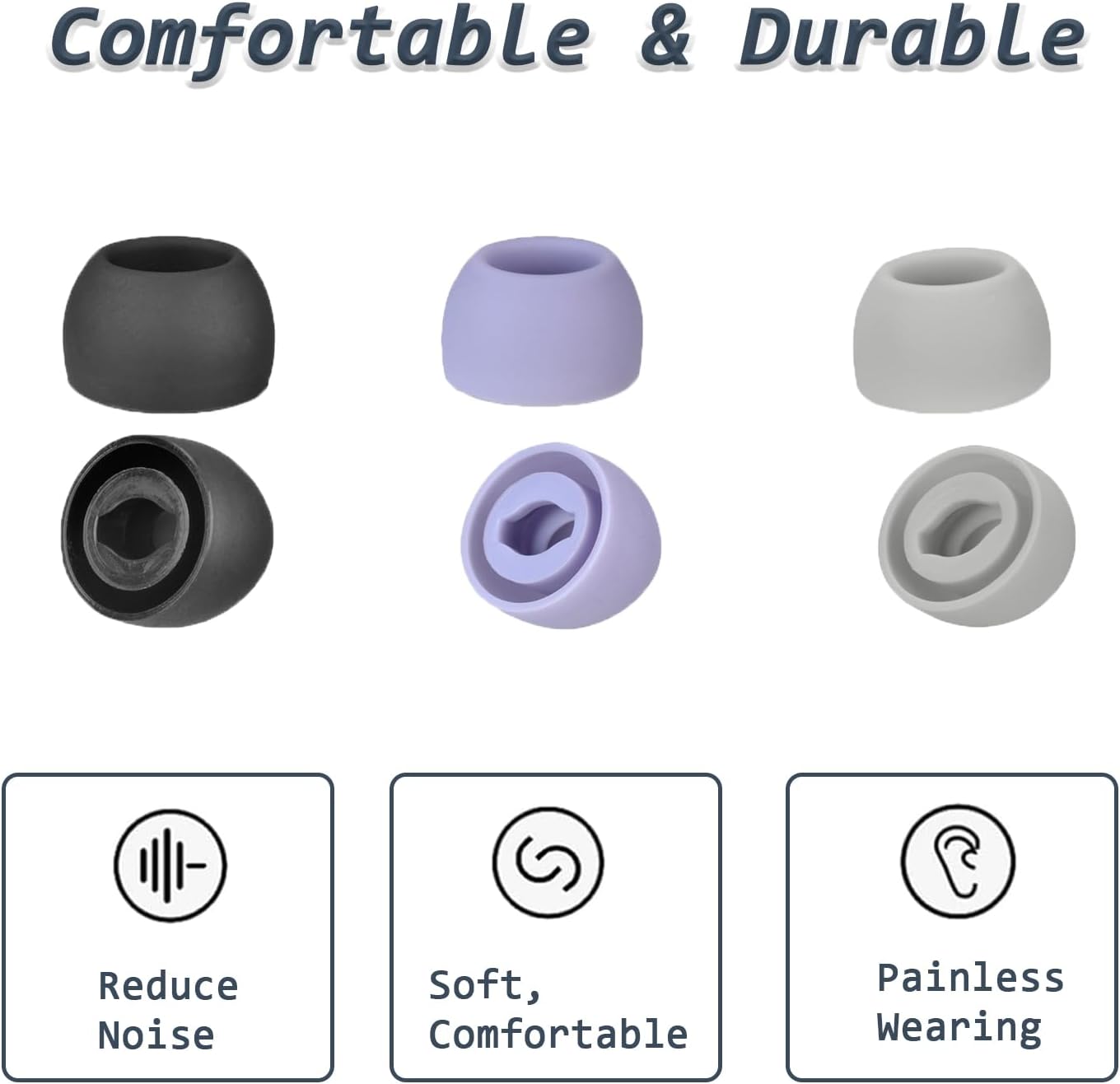 6 Pairs Replacement Eartips for Samsung Galaxy Buds Pro Headphones, Silicone Tips Earbuds Eartips Set, L/M/S Earplug Replacement Accessories (Silver, with Pen)