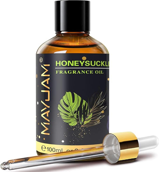 MAYJAM 100ML/3.38FL.OZ Honeysuckle Fragrance Oils with Glass Dropper, Essential Oils for Diffusers for Home, Long Lasting Scented Oils for Diffusers Soap Candle Making