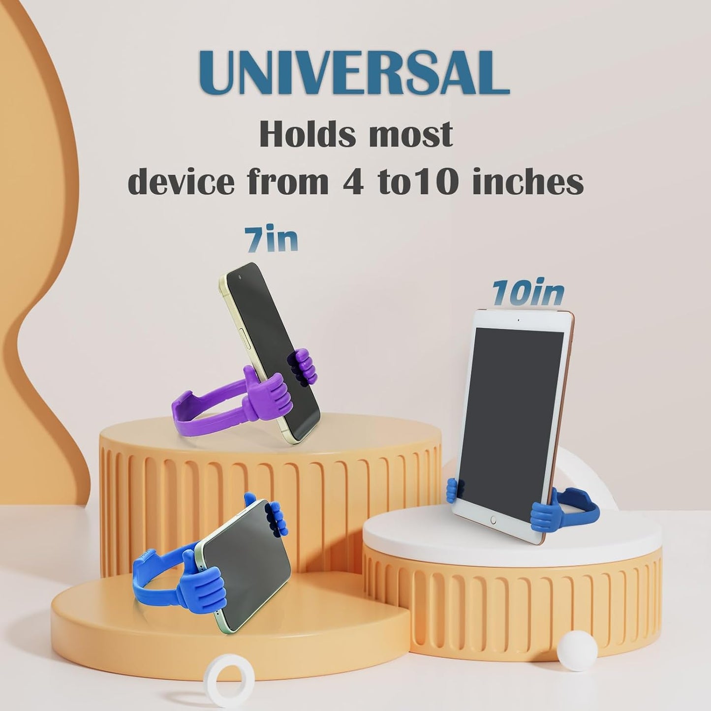Honsky Thumbs-up Cell Phone Stand Holder, Tablet Stand Cradle for Desk Desktop Smartphone Cellphone Mobile Phone Tablets - Universal Adjustable Flexible - Grey