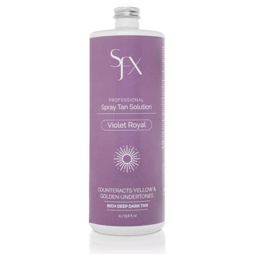 SunFX Violet Royal Professional Spray Tan Solution | Dark, Cool-Toned Bronze | Salon-Grade HVLP Spray Tanning Formula | Fast-Drying, Streak-Free & Long-Lasting | 33 Fl Oz