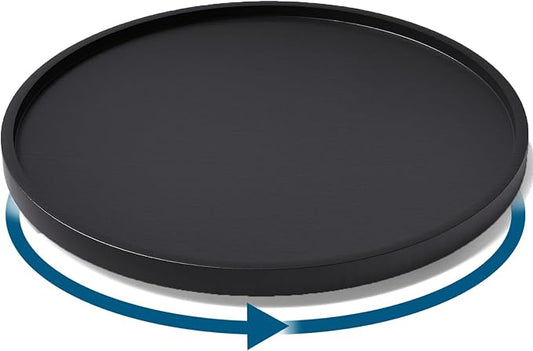 VERTORGAN Lazy Susan Organizer for Kitchen,Bamboo Turntable for Cabinet,Pantry,Vanity,Large（Black）