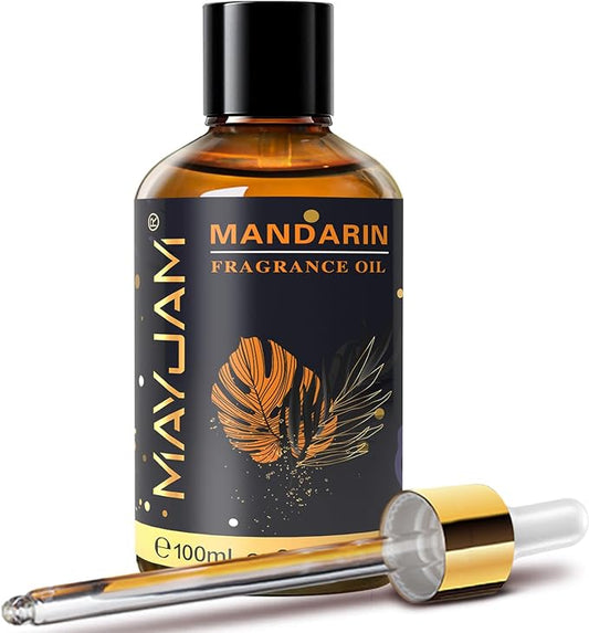 MAYJAM 100ML/3.38FL.OZ Mandarin Fragrance Oils with Glass Dropper, Essential Oils for Diffusers for Home, Long Lasting Scented Oils for Diffusers Soap Candle Making