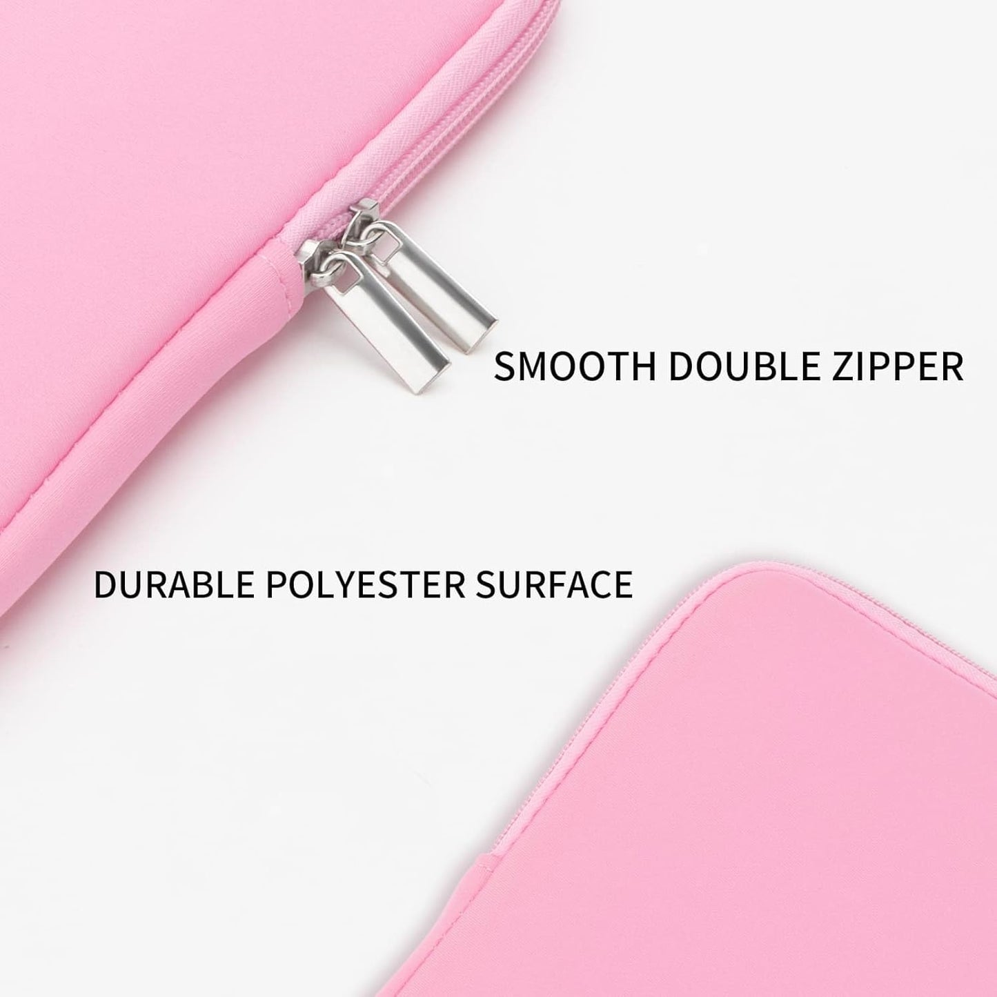 RAINYEAR Laptop Sleeve Protective Case Soft Lining Zipper Cover Padded Carrying Bag Compatible with Notebook Computer Ultrabook Chromebook,13"-13.3", Pink (Upgraded Version)