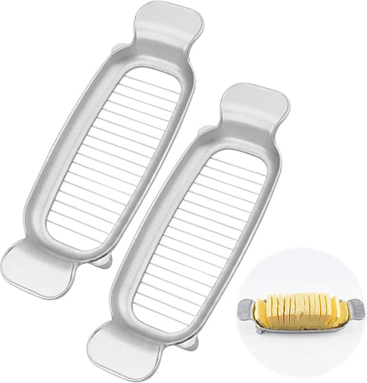 Butter & Cheese Slice Cutter - Stainless Steel Multipurpose Butter and Cheese Cutter Slicer for Evenly Slicing Butter Blocks, Cheeses, Eggs, Non-Stick，Compact & Portable for Home, BBQ, Camping