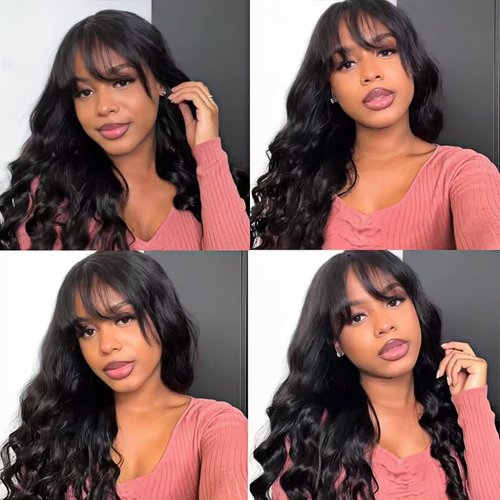 Human Hair Bundles Color 1B Body Wave Bundles 24 24 24 Inch Niegmeag Brazilian Virgin Soft and Skily Remy Hair Extensions Double Weft Hair Weave 300g