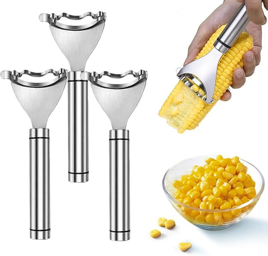 2026 Upgraded Corn Peeler, Stainless Steel Corn Cob Stripper Tool Corn Thresher from the Cob, Fast Corn Cob Separator (3 PCS)