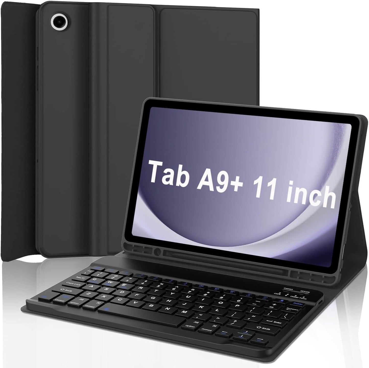 Keyboard Case for Samsung Galaxy Tab A9 Plus 5G 11 inch 2023 (SM-X210/X216/X218), Magnetic Detachable Wireless Keyboard Bluetooth, Smart Folio Cover with S Pen Holder for Galaxy Tab A9+ 11“（Black）