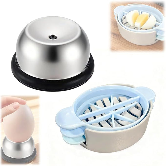 2 PCS Egg Piercer, Hard Boiled Egg Slicer, Easy Hard‑Boiled Egg Peeling and Cooking, Anti‑Cracking Egg Shell Prevention Gadget for Home Kitchen Bakery Commercial Use