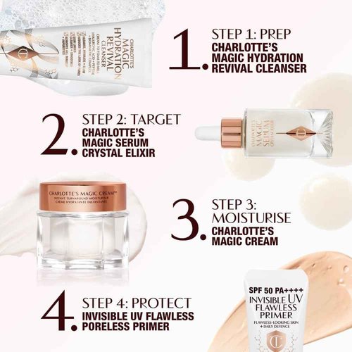 Charlotte Tilbury Magic Cream Face Moisturizer - Firming & Hydrating Face Cream with Cushion + Lift Mesh Technology, Vitamins C & E, Peptide Complex & Hyaluronic Acid (30ml)