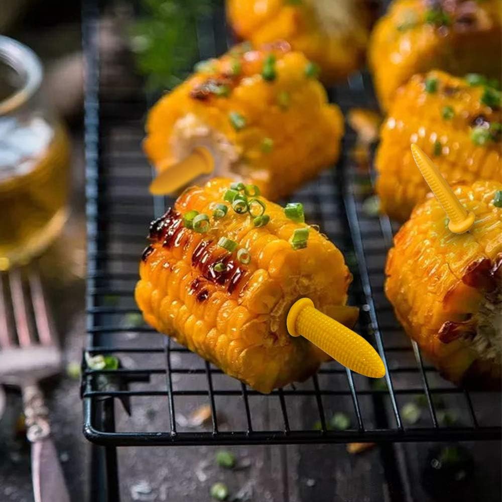 Corn on The Cob Holders, Stainless Steel Heat Resistant Non Slip Barbecue Corn Prongs Skewers for BBQ, Cooking, Birthday Party (20,3.54IN)