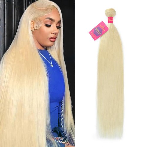 613 Bundles Blonde Bundles Human Hair 28 Inch 613 Straight bundles 100% Unprocessed 12A Grade Brazilian Virgin Hair Bundles 1 Bundle Human Hair 613 Blonde Bundle