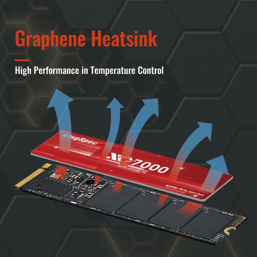 KingSpec XG7000 8TB NVMe SSD PCIe 4.0-7400MB/s Read Speed, 3D TLC NAND M.2 2280 Internal SSD, Compatible with Gaming PC, Laptop, PS5 Console