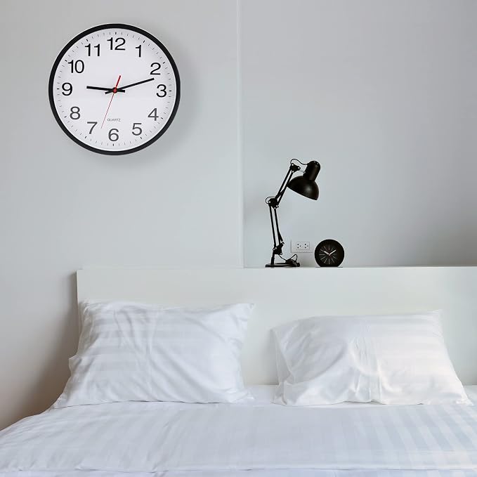 OceeK Wall Clock, Silent Non-Ticking, Modern Small Wall Clocks 8 Inch, Quality Quartz Battery Operated Analog Classic Clocks,Round