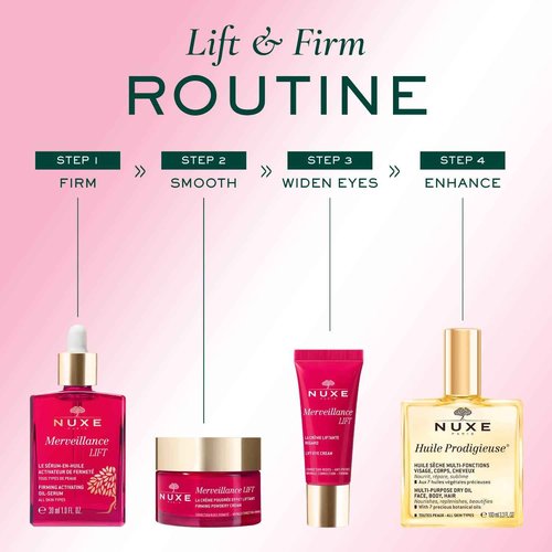 NUXE Merveillance Lift and Smooth Anti-Aging Face Serum With Micro-Algae Oil for Firming & Rejuvenating Skin, 1 Fl Oz