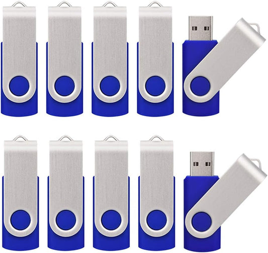 64GB USB Flah Drives 10 Pack 64GB USB 2.0 USB Drive 64GB Flash Drive Pack 64GB USB Memory Stick 10 Pack-Blue