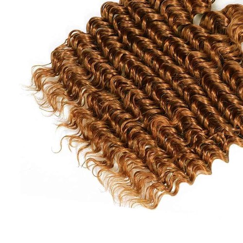 Condescension Human Hair Bundles 24 26 28 Inch Blonde Light Brown Deep Wave Bundles Human Hair Unprocessed Brazilian Virgin Quick Weave Hair for Black Women
