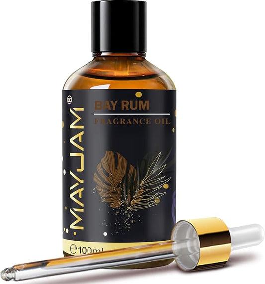 Bay Rum Fragrance Oil Essential Oil, MAYJAM 3.38FL.OZ Bay Rum Oil for Diffusers for Home, Long Lasting Scented Oils for Soap Candle Making - 100ML