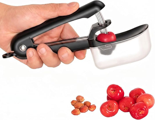Cherry Pitter - Makmzoon Stainless Steel Cherries Pitter Tool | Hand-held Push Design, Save Time & Space for Making Cherry Jam with Lock Design Stainless Steel Rod